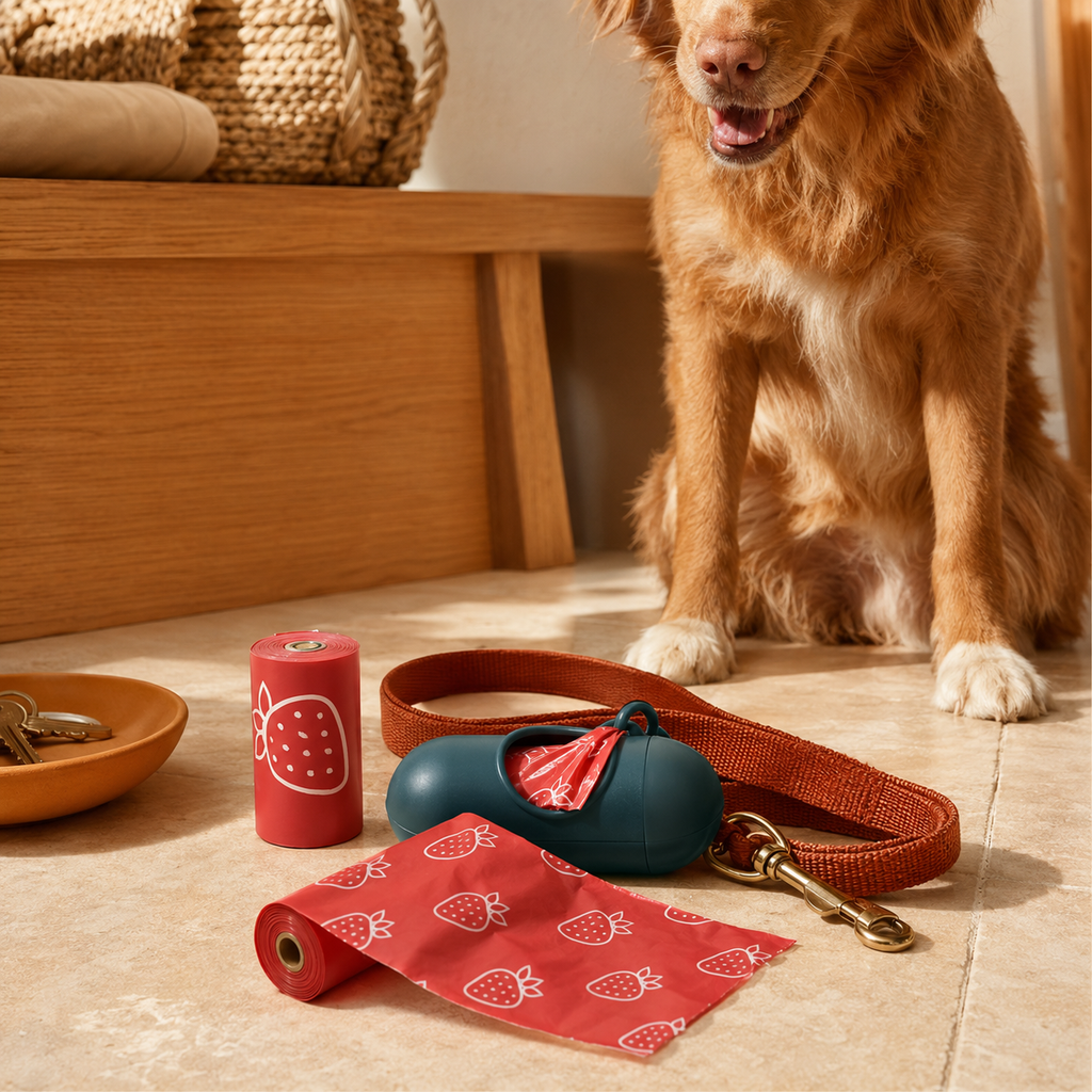 Strawberry Dog Bags (8 Rolls | 120 Bags)