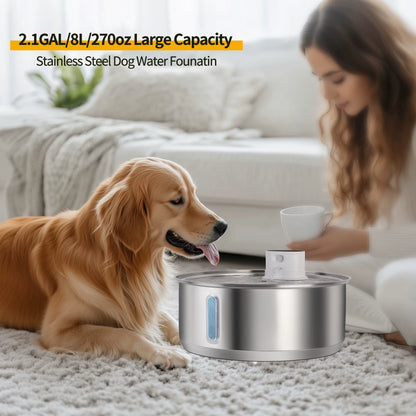 Stainless Steel Dog Water Fountain (8L)