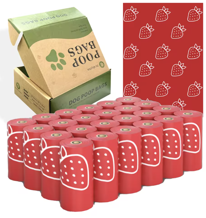 Strawberry Dog Bags (8 Rolls | 120 Bags)
