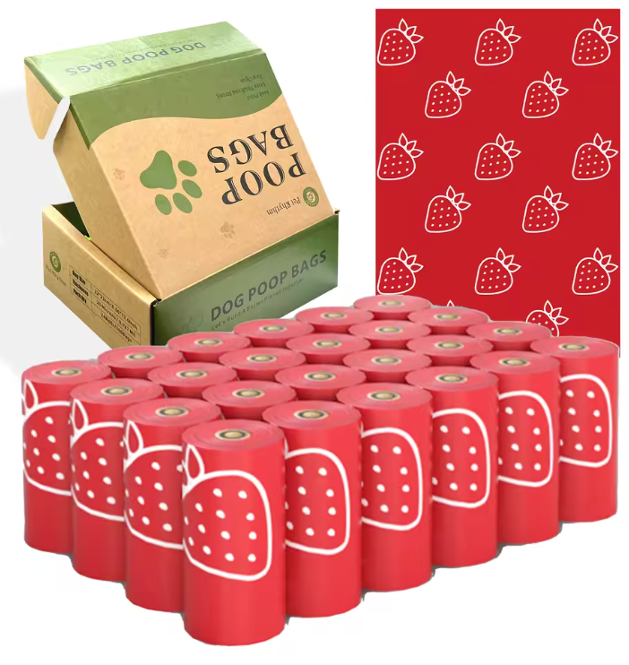 Strawberry Dog Bags (8 Rolls | 120 Bags)