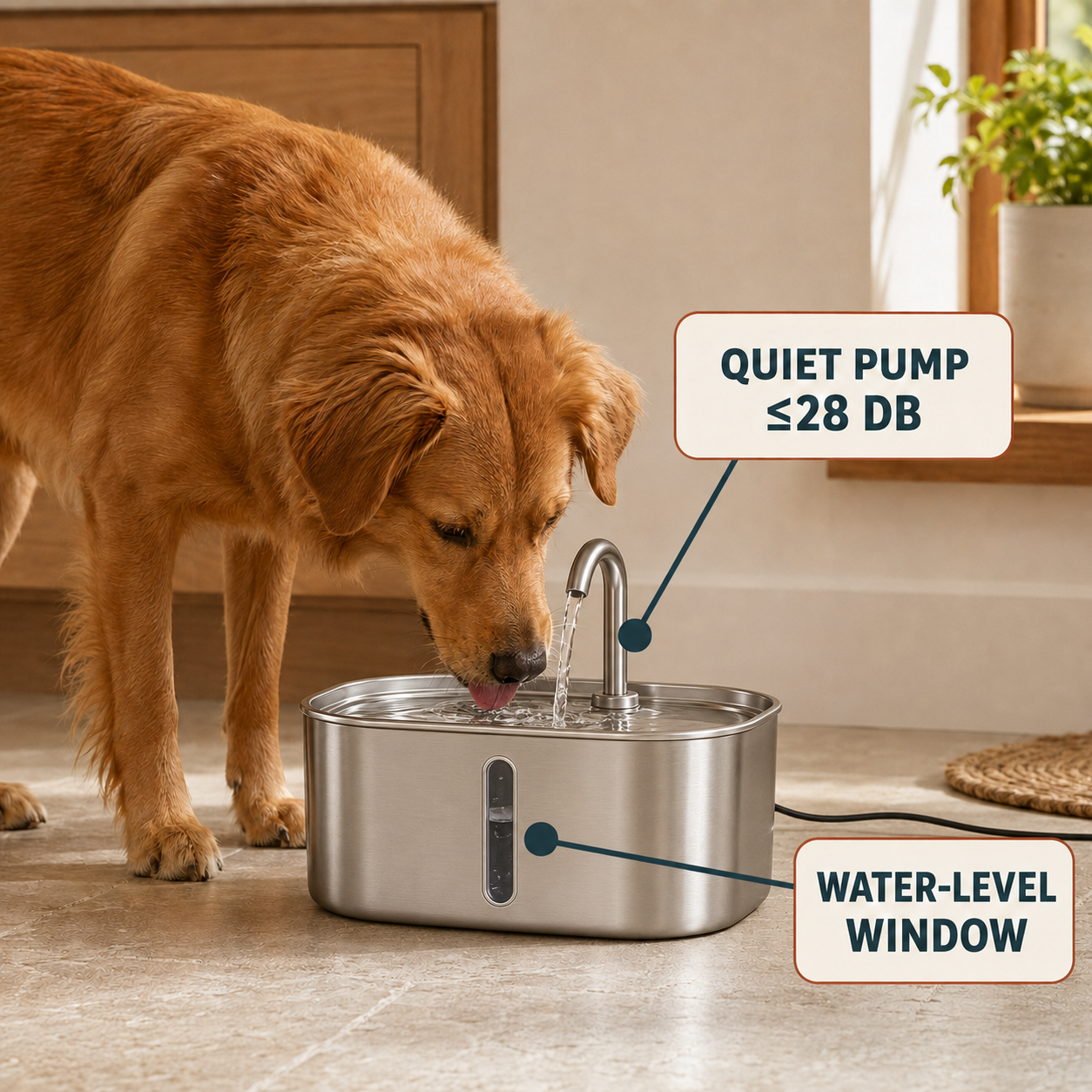 Stainless Steel Automatic Water Fountain